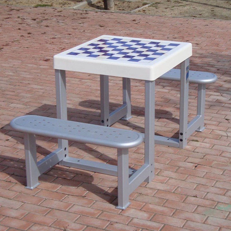 Taula multijocs d'exterior 2 seients | Robustesa i Diversió Inclusiva